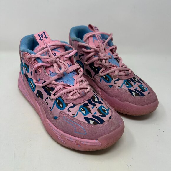 Puma MB.03 “LaMelo Ball Toxic” Pink Multi Eyes Basketball Shoes Men’s Size 8.5 - Picture 4 of 11
